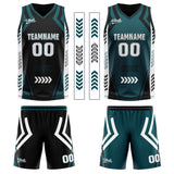 Custom Black Dull Green Reversible Basketball Suit for Adults and Kids Personalized Jersey