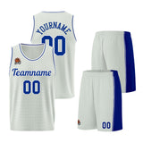 Custom Gray-Royal Basketball Jersey for Men Women Adult Youth Stitched Name Number Logo