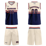 Custom Cream Blue Red Basketball Jersey Uniform Suit Printed Your Logo Name Number