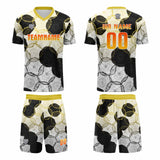 Custom White Black Yellow Uniform Jersey Kids Adults Personalized Set Jersey Shirt