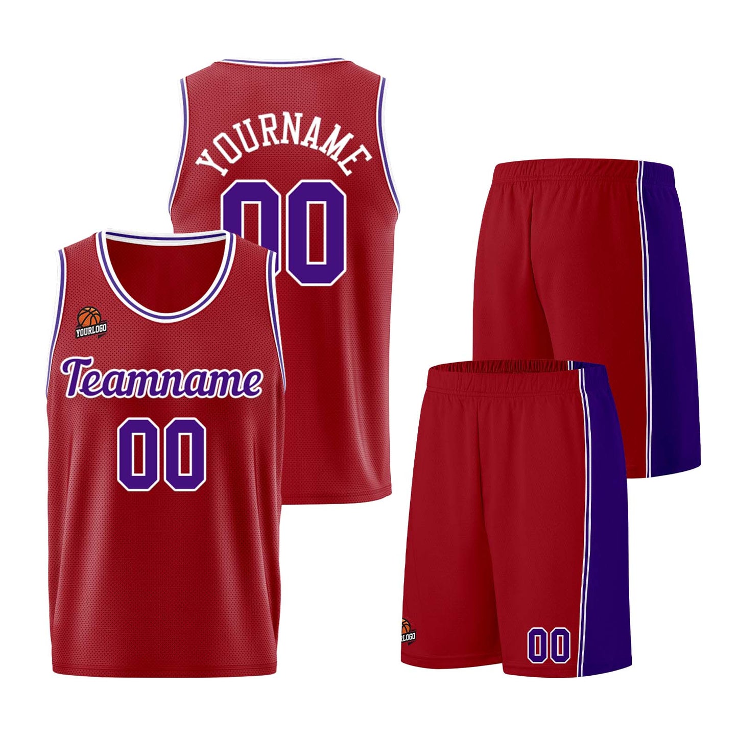 Custom Burgundy Purple Basketball Jersey for Men Women Adult Youth Stitched Name Number Logo