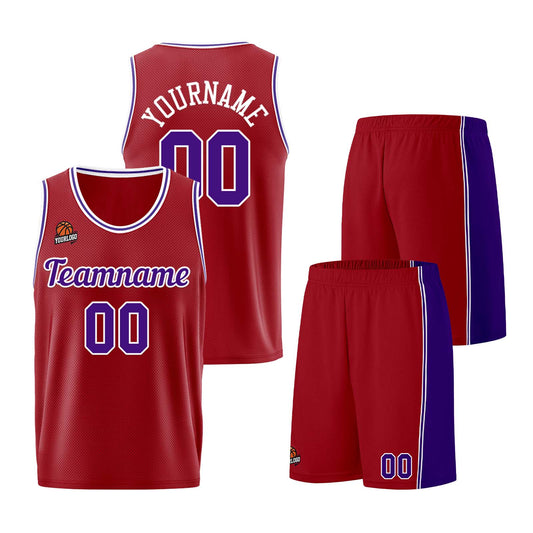 Custom Burgundy Purple Basketball Jersey for Men Women Adult Youth Stitched Name Number Logo