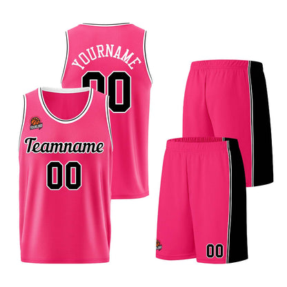 Custom Pink-Black Basketball Jersey for Men Women Adult Youth Stitched Name Number Logo