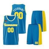 Custom Blue-Yellow Basketball Jersey for Men Women Adult Youth Stitched Name Number Logo