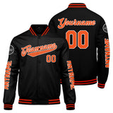 Custom Black Orange Varsity Jackets for Men Women Youth Personalized Letterman Jackets
