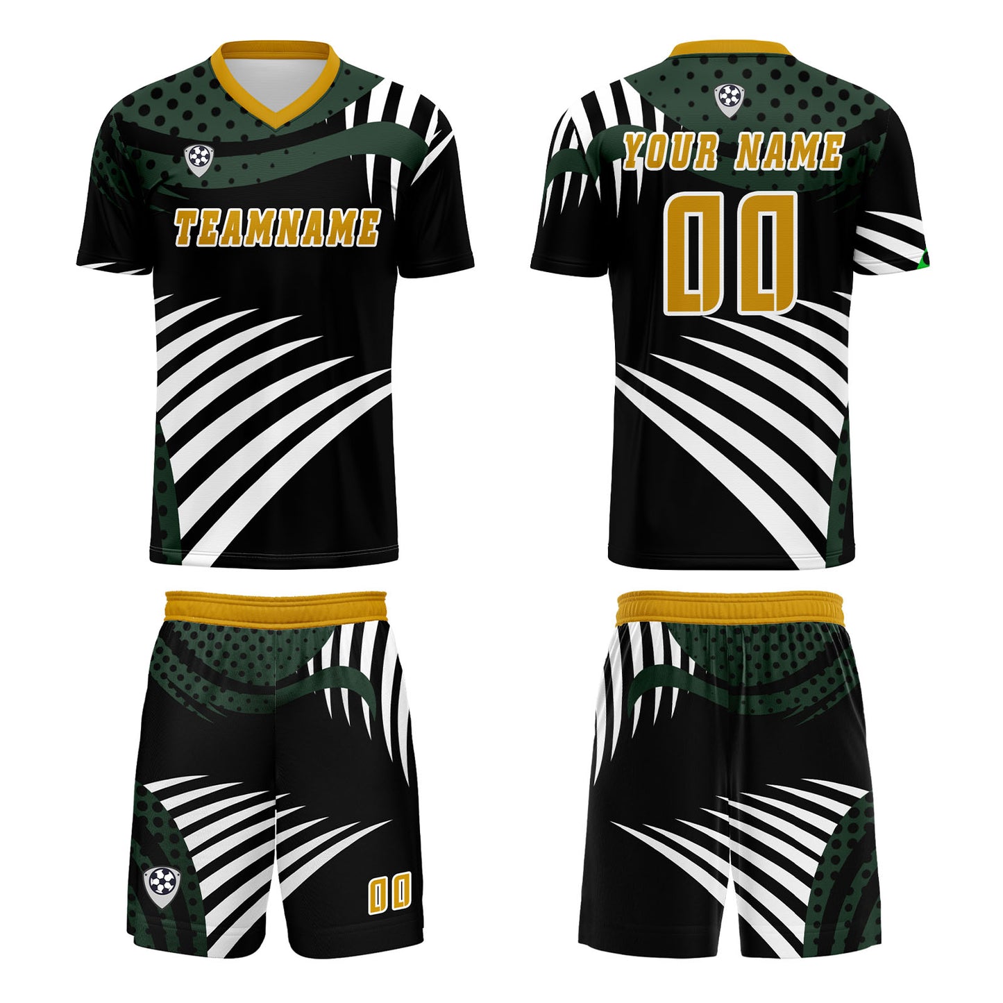 Custom Green Yellow Uniform Jersey Kids Adults Personalized Set Jersey Shirt