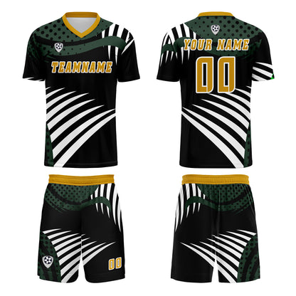 Custom Green Yellow Uniform Jersey Kids Adults Personalized Set Jersey Shirt
