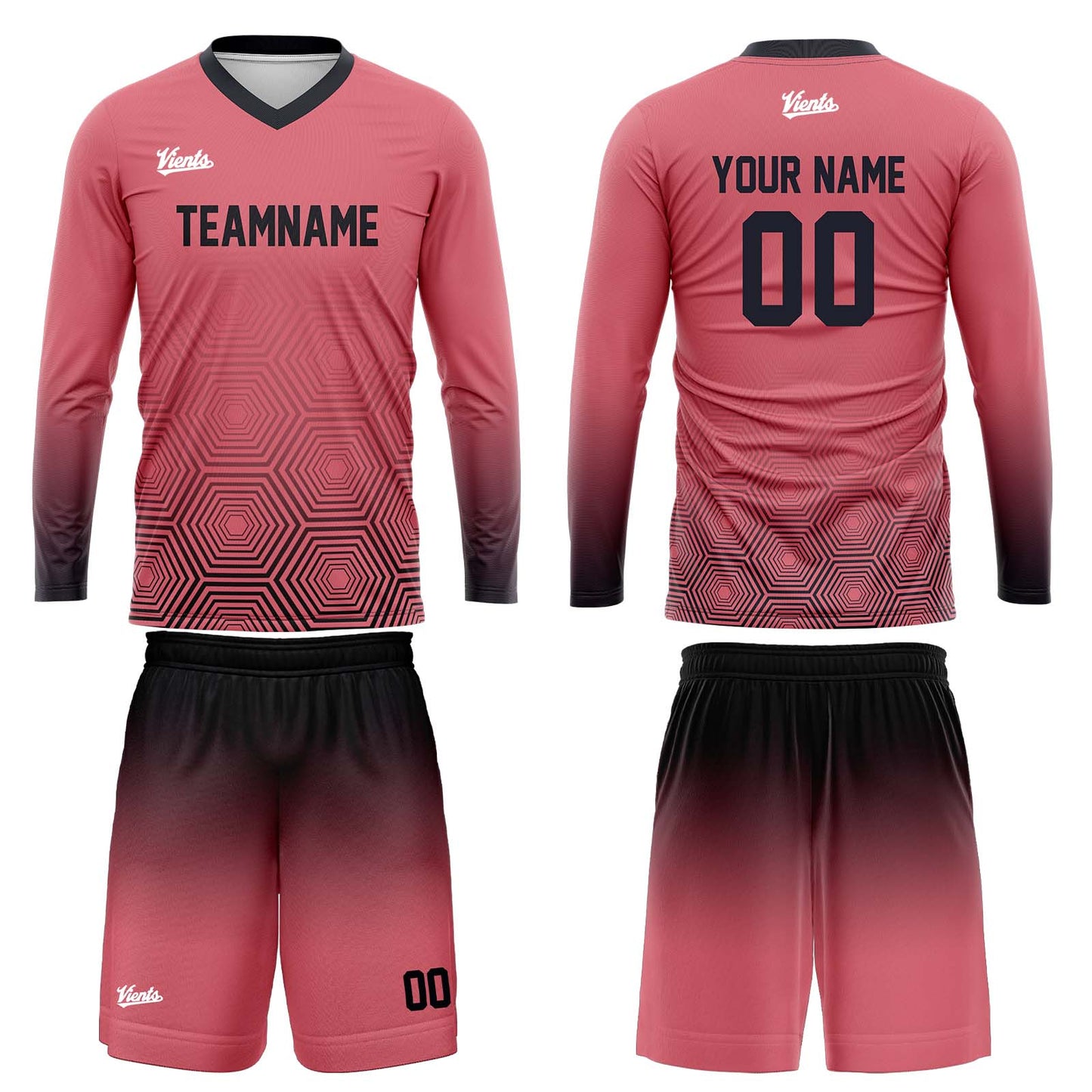 Custom Dark Gray Light Pink Basketball Soccer Football Shooting Long T-Shirt for Adults and Kids