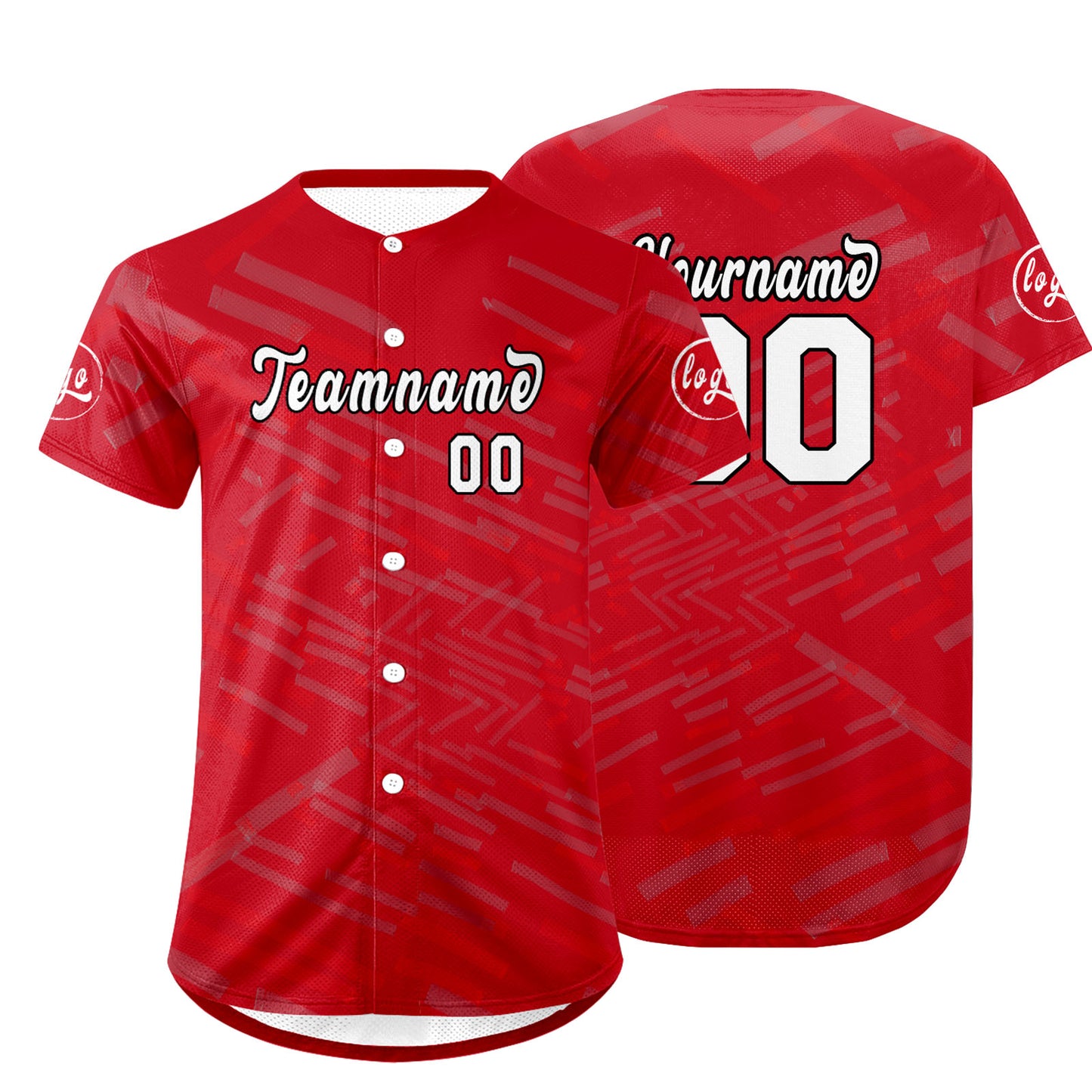Custom Red White Baseball Jersey Personalized Gradient Team Uniforms Shirt with Name Number