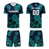 Custom  Black Cyan Uniform Jersey Kids Adults Personalized Set Jersey Shirt