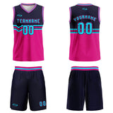 Custom Navy Raspberry Bright Blue Basketball Jersey Uniform Suit Printed Your Logo Name Number