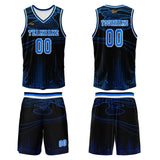 Custom Black Blue Basketball Jersey Uniform Suit Printed Your Logo Name Number