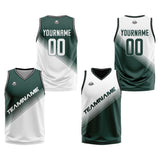Custom Green White Reversible Basketball Suit for Adults and Kids Personalized Jersey