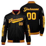 Custom Crimson Black Yellow Varsity Jackets for Men Women Youth Personalized Letterman Jackets