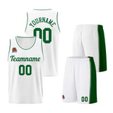 Custom White-Green Basketball Jersey for Men Women Adult Youth Stitched Name Number Logo
