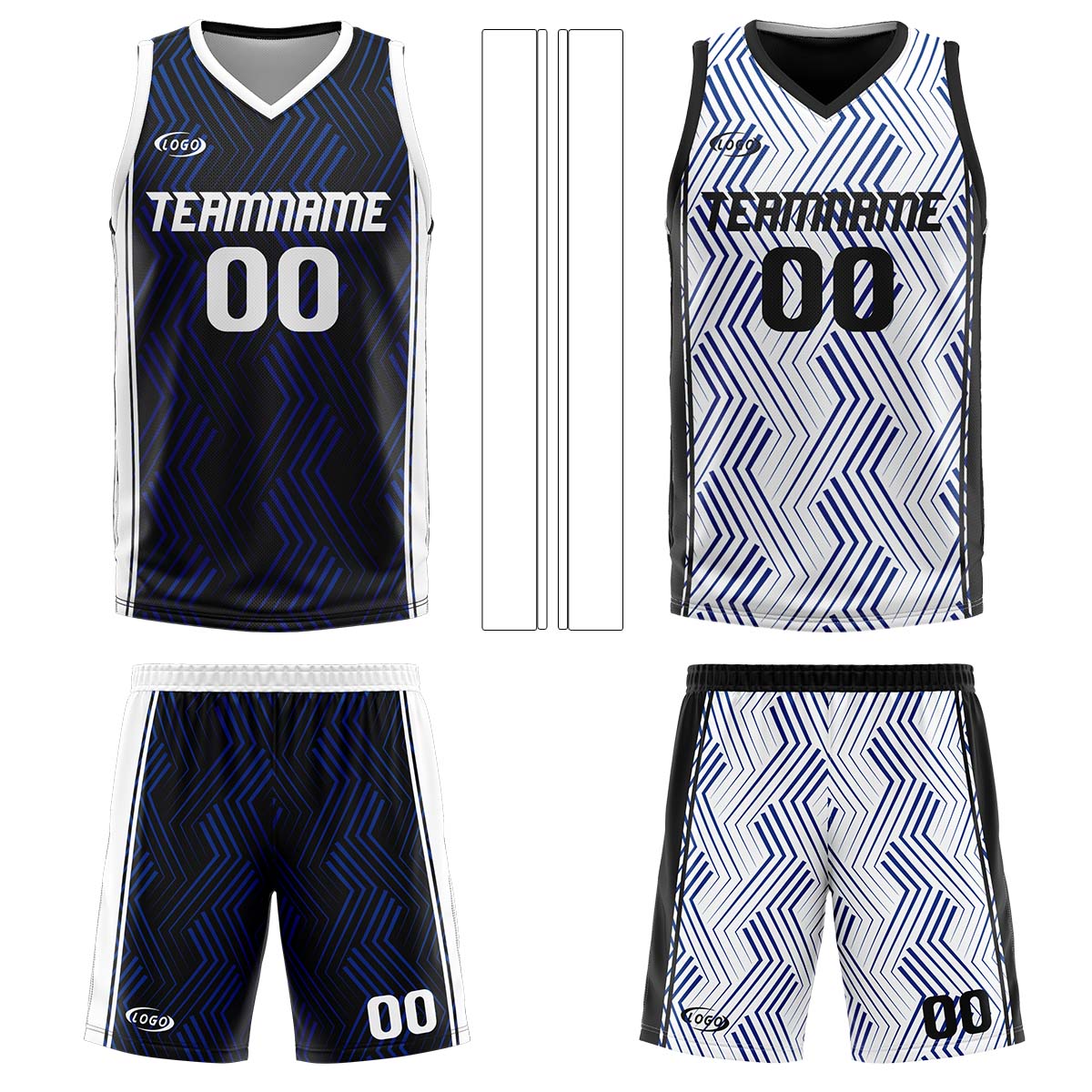 Custom Black White Reversible Basketball Suit for Adults and Kids Personalized Jersey
