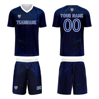 Custom Blue Soccer Uniform Jersey Kids Adults Personalized Set Jersey Shirt