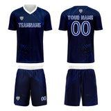 Custom Blue Soccer Uniform Jersey Kids Adults Personalized Set Jersey Shirt