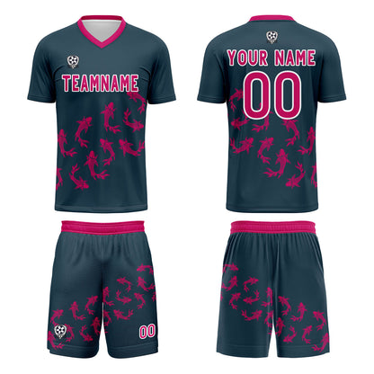 Custom Universal Blue Soccer Uniform Jersey Kids Adults Personalized Set Jersey Shirt