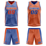 Custom Blue Orange Reversible Basketball Suit for Adults and Kids Personalized Jersey