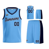 Custom Light Blue Navy Basketball Jersey for Men Women Adult Youth Stitched Name Number Logo