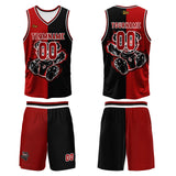 Custom Red Black Basketball Jersey Uniform Suit Printed Your Logo Name Number