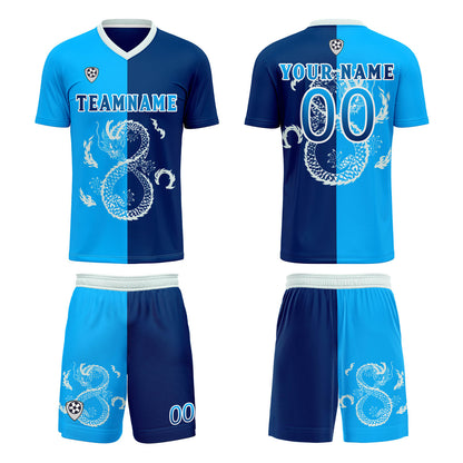 Custom Dark Blue Uniform Jersey Kids Adults Personalized Set Jersey Shirt