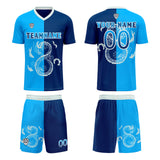 Custom Dark Blue Uniform Jersey Kids Adults Personalized Set Jersey Shirt
