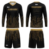 Custom Black Gold Basketball Soccer Football Shooting Long T-Shirt for Adults and Kids
