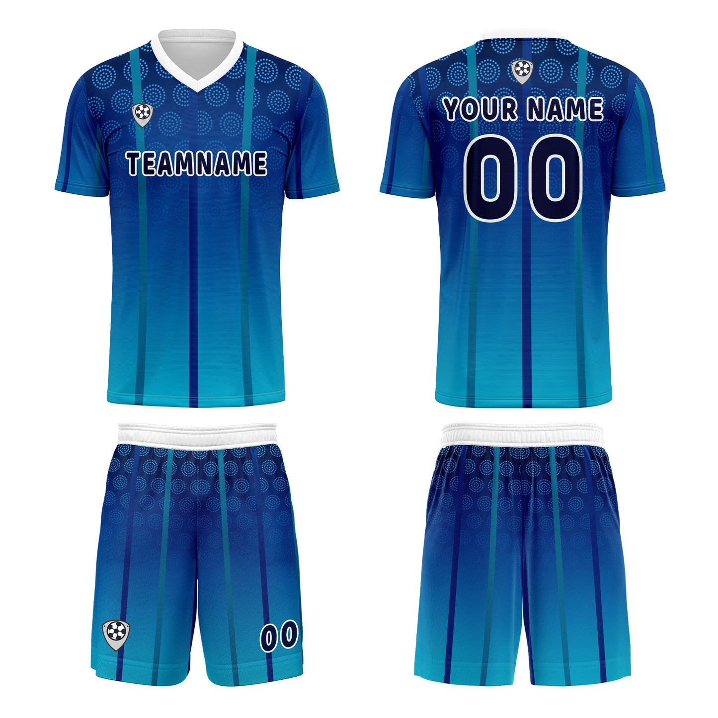 Custom Blue Uniform Jersey Kids Adults Personalized Set Jersey Shirt