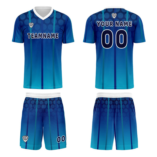 Custom Blue Uniform Jersey Kids Adults Personalized Set Jersey Shirt