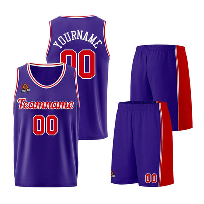 Custom Purple Red Basketball Jersey for Men Women Adult Youth Stitched Name Number Logo