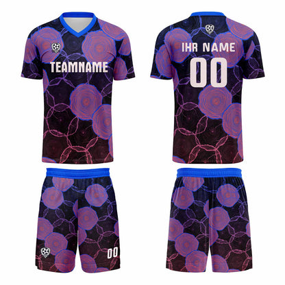 Custom Blue Purple Uniform Jersey Kids Adults Personalized Set Jersey Shirt