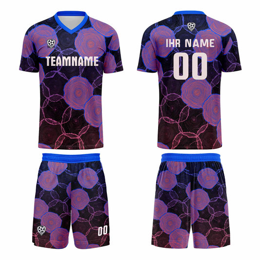Custom Blue Purple Uniform Jersey Kids Adults Personalized Set Jersey Shirt