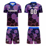 Custom Blue Purple Uniform Jersey Kids Adults Personalized Set Jersey Shirt