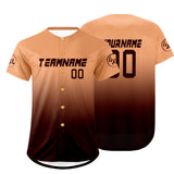 Custom Light Brown Brown Baseball Jersey Personalized Gradient Team Uniforms Shirt with Name Number
