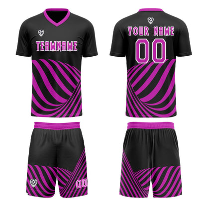 Custom Black Purple Uniform Jersey Kids Adults Personalized Set Jersey Shirt