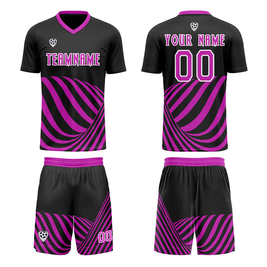 Custom Black Purple Uniform Jersey Kids Adults Personalized Set Jersey Shirt