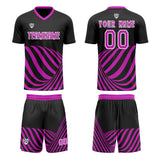 Custom Black Purple Uniform Jersey Kids Adults Personalized Set Jersey Shirt