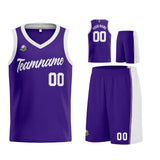 Custom Purple White Basketball Jersey for Men Women Adult Youth Stitched Name Number Logo