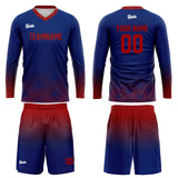 Custom Red Dark Blue Basketball Soccer Football Shooting Long T-Shirt for Adults and Kids