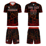 Custom Black Red Soccer Uniform Jersey Kids Adults Personalized Set Jersey Shirt