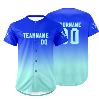 Custom Dark Blue Blue Baseball Jersey Personalized Gradient Team Uniforms Shirt with Name Number