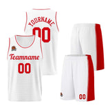 Custom White-Red Basketball Jersey for Men Women Adult Youth Stitched Name Number Logo