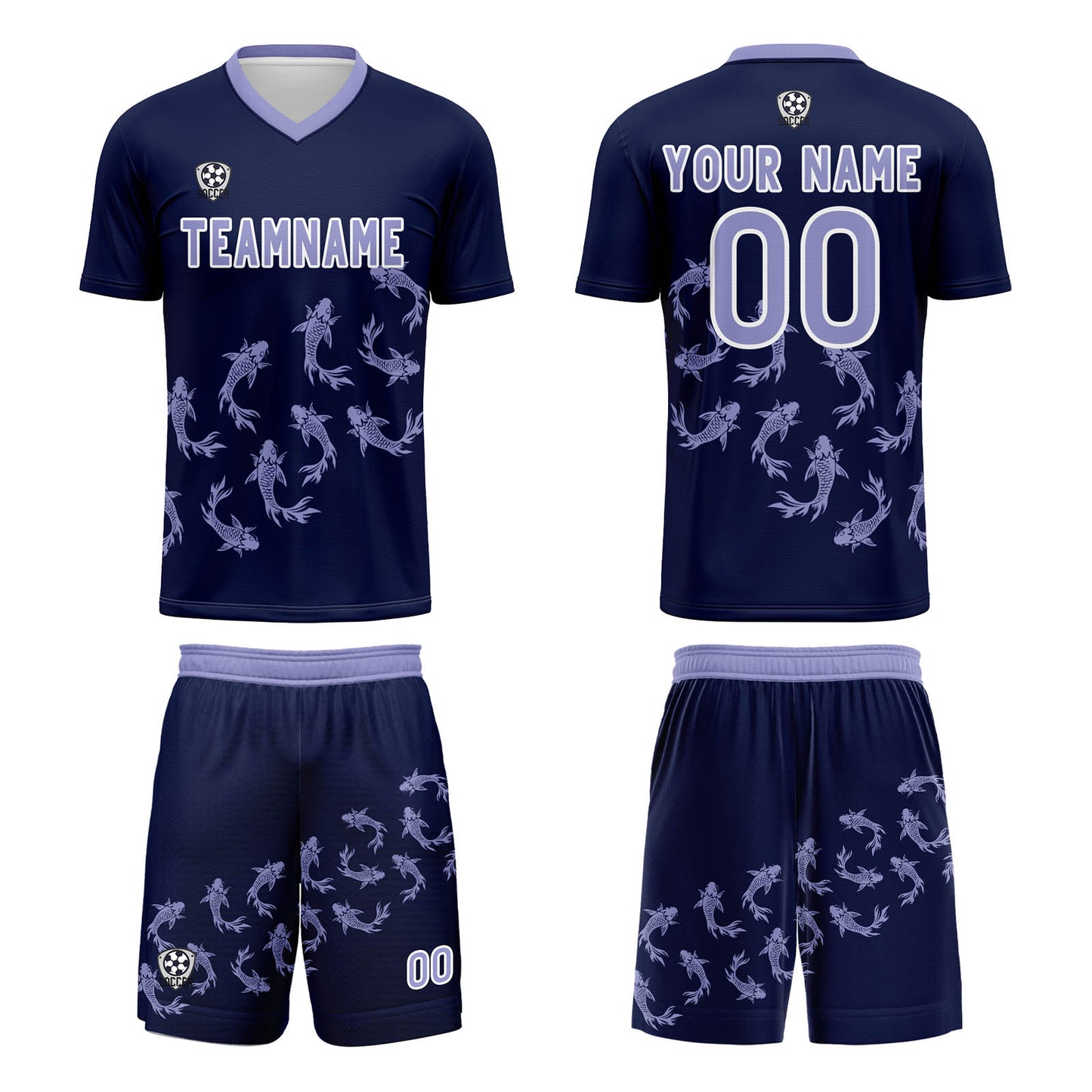 Custom Deep Purple Soccer Uniform Jersey Kids Adults Personalized Set Jersey Shirt