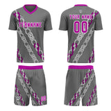 Custom Gray Uniform Jersey Kids Adults Personalized Set Jersey Shirt