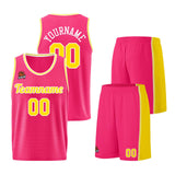 Custom Pink-Yellow Basketball Jersey for Men Women Adult Youth Stitched Name Number Logo