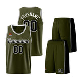 Custom Army Green-Black Basketball Jersey for Men Women Adult Youth Stitched Name Number Logo