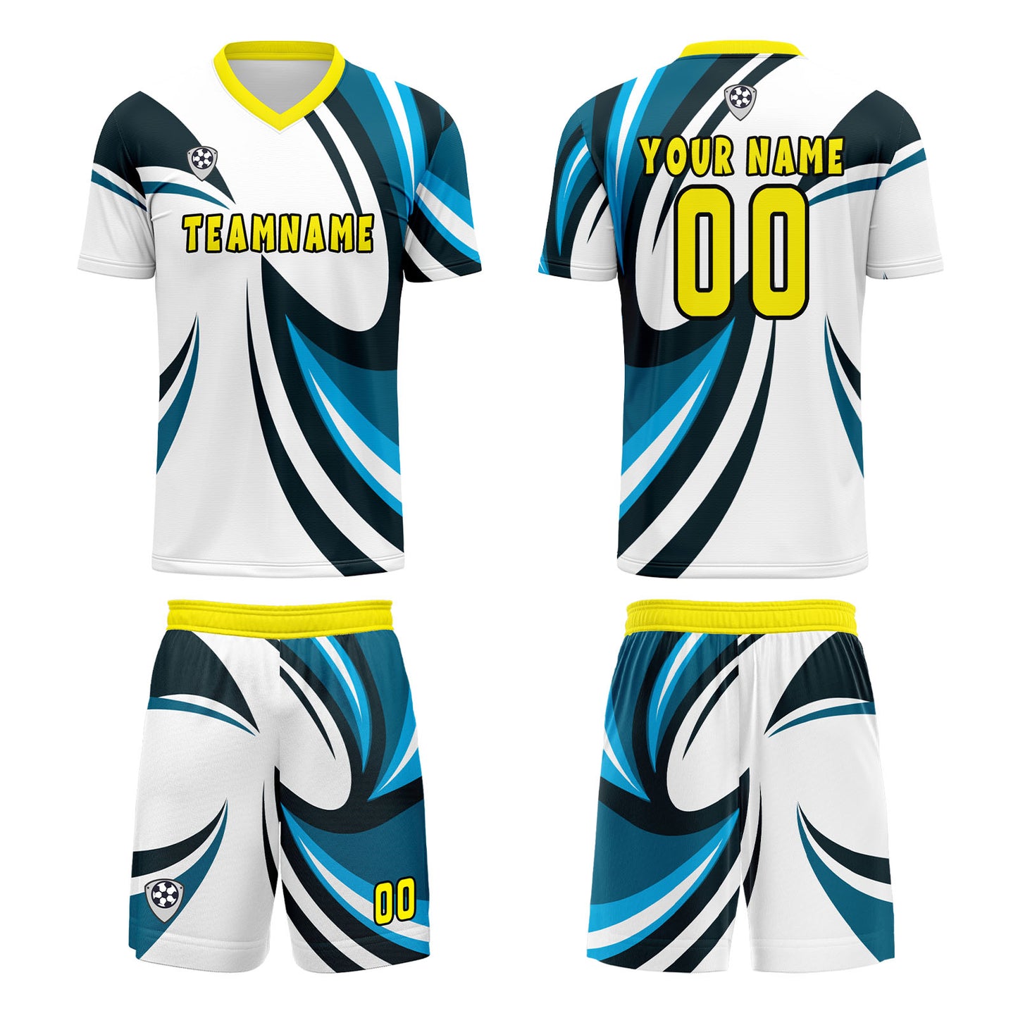 Custom White Blue Uniform Jersey Kids Adults Personalized Set Jersey Shirt