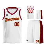 Custom White Burgundy Basketball Jersey for Men Women Adult Youth Stitched Name Number Logo